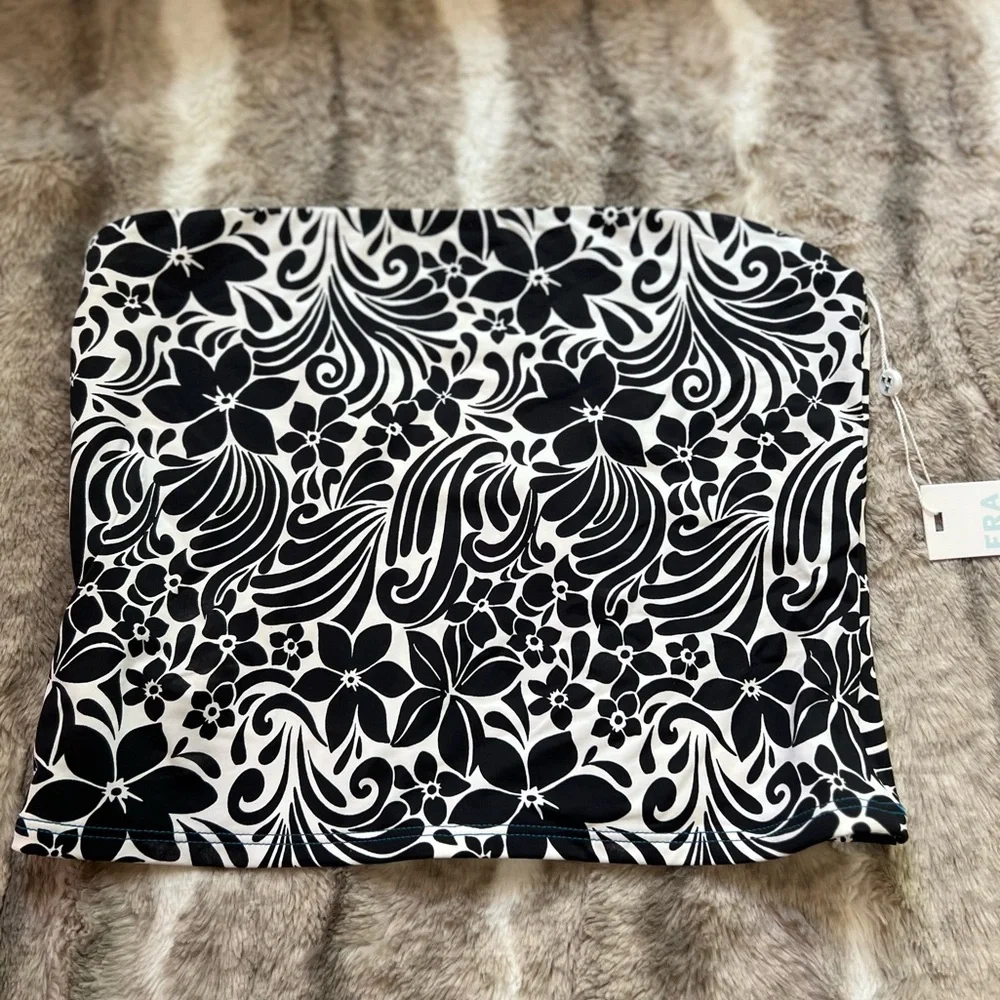 Frankie's Bikinis  Floral Bandeau burn out peace top swim suit